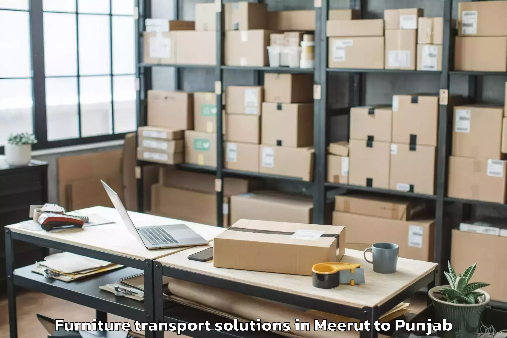 Book Meerut to Moga Furniture Transport Solutions Online